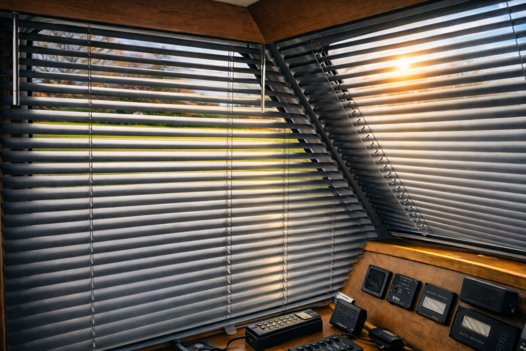 Jaloezie op maat luxaflex Verano maatwerk voor boten Friesland Sneek scheepstoffering