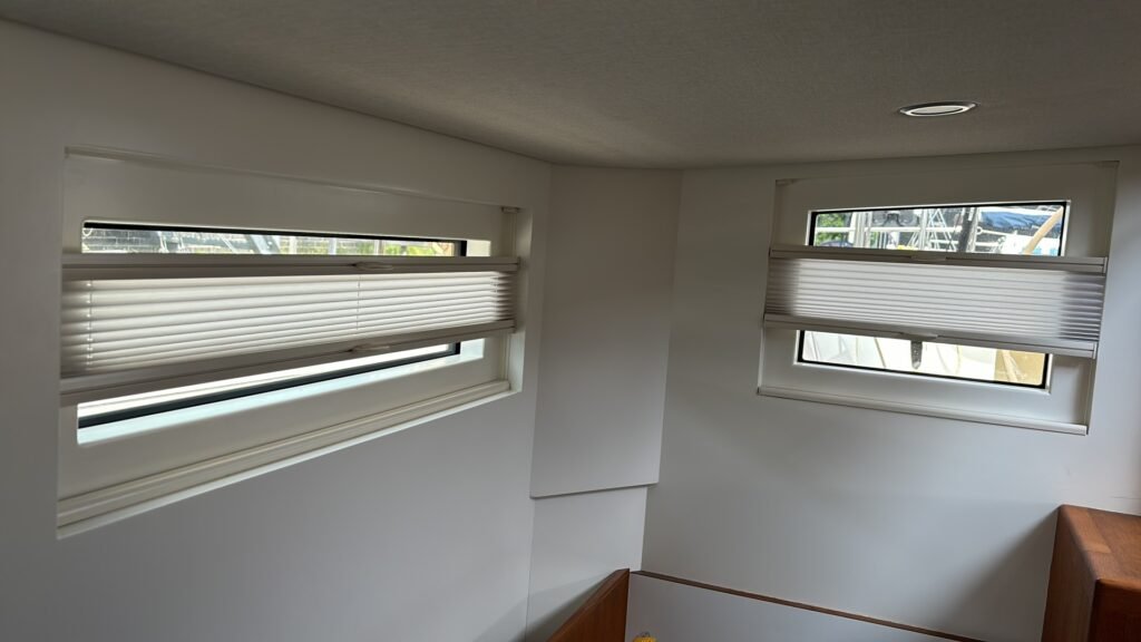 plissé top en bottum raambekleding voor schepen