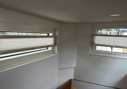 plissé top en bottum raambekleding voor schepen